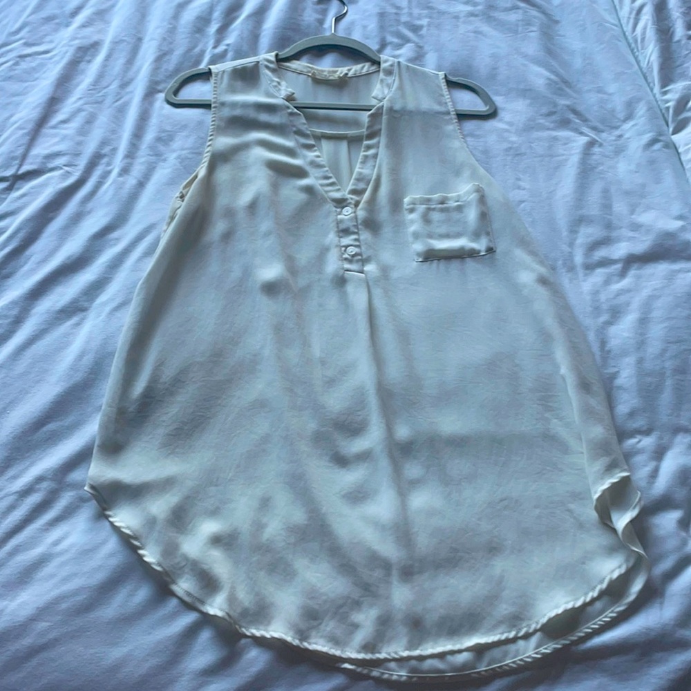 White oversized tank top